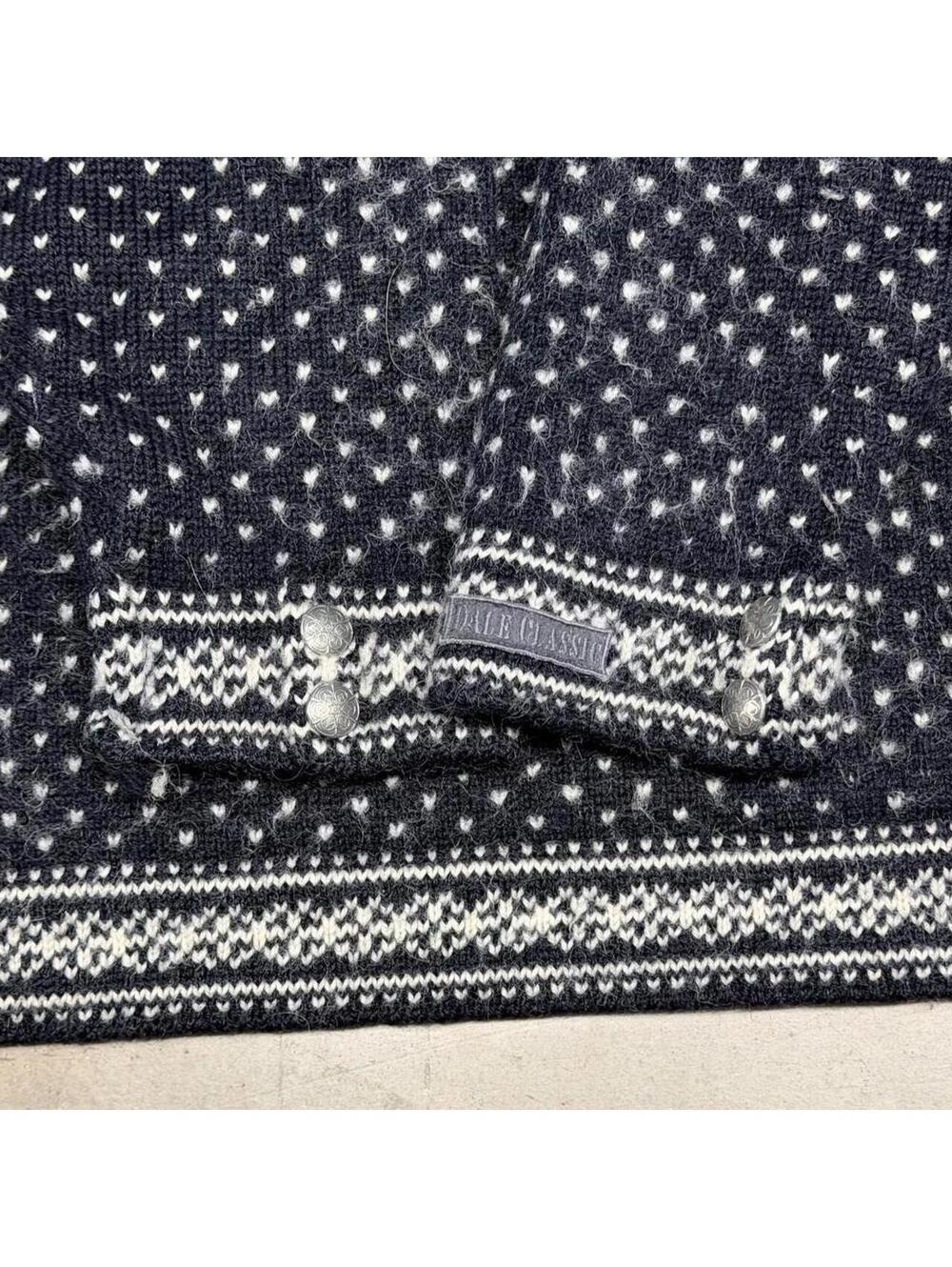 VTG 90s Dale of Norway Black and White Nordic Fair Isle Norwegian Wool Sweater - Picture 5 of 8